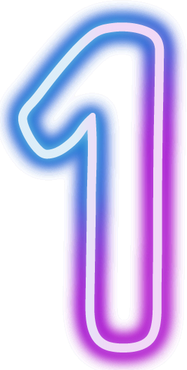 Neon led number 1 one